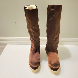 Linda Lundstrom Chic Brown Women's Winter Boots Size US 10